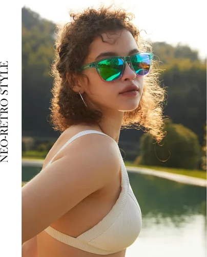 Vista 4 de Lasiyanor Gafas de sol polarizadas cuadradas TAC ligeras, marco TR90, protección UV400, gafas de sol de diseño moderno para hombres y mujeres