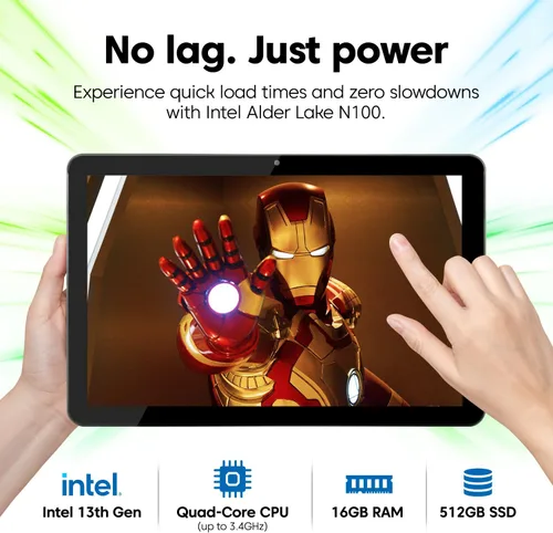 Vista 2 de Fusion5 - Tableta de 10.1" con Windows 11 Professional - 16 GB de RAM, SSD de 512 GB, Intel de 13ª generación, Full HD, USB C, Micro HDMI - Tableta