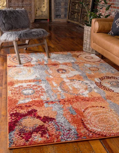 Vista 11 de Alfombra moderna Positano de estilo costero de Loom, Polipropileno, beige/azul claro