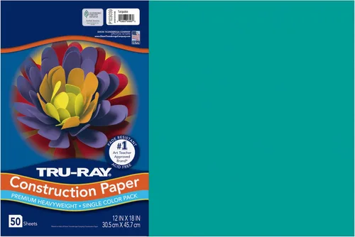 Vista 18 de Tru-Ray® Papel de construcción, 12.0 in x 18.0 in, 50% reciclado, azul atómico, paquete de 50