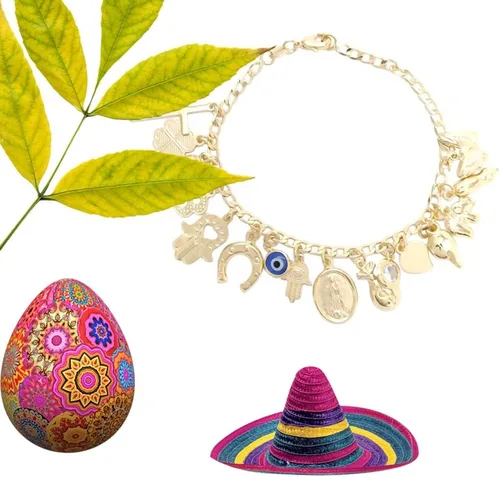 Vista 2 de Azabache - Pulsera de protección con dije de mano Figa chapada en oro de 14 quilates, protege del mal de ojo para mujeres