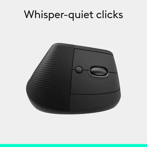 Vista 7 de Logitech Lift - Mouse ergonómico vertical, inalámbrico, Bluetooth o receptor USB, clics silenciosos, 4 botones, mouse inalámbrico para mano derecha