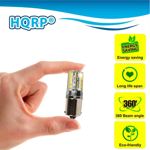 Vista 4 de HQRP Paquete de 2 bombillas LED ultra brillantes 1156 color blanco frío compatibles con John Deere JD AD2062R, piezas de repuesto LA115 D130 CS y CX