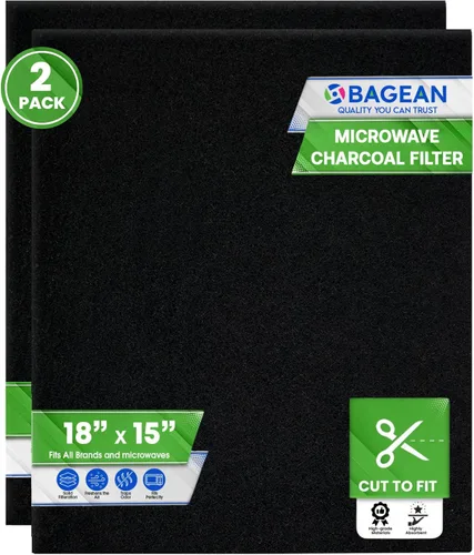 Vista 7 de Filtro de repuesto para microondas cortado a medida, filtro de carbón activado de 18 x 15 pulgadas para Samsung GE, LG, Frigidaire, Whirlpool y más