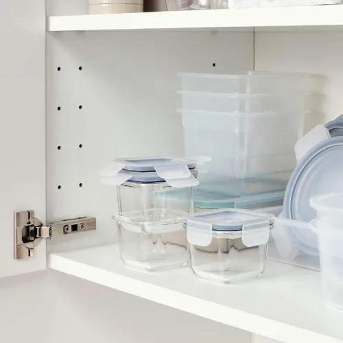 Vista 3 de IKEA ASIA 365+ Recipiente para alimentos con tapa, SquareGlass 6.1 fl oz, juego de 3