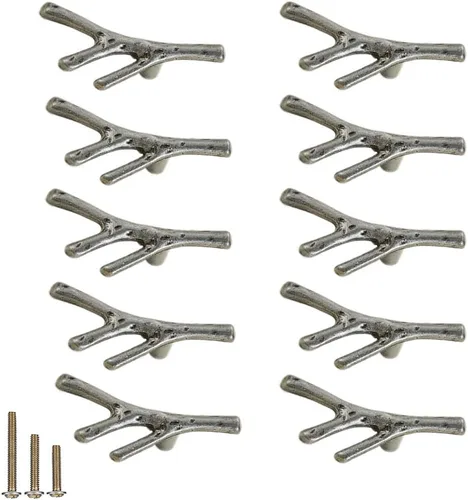 Vista 26 de 4 Piezas Tiradores de Rama Vintage Pomos de Gabinete Rama de Árbol Manija de Tirador, 3.8" CC Manija de Cajón de Aleación de Zinc para Casa de Campo
