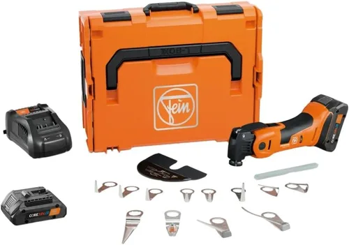 Vista 8 de Fein MultiMaster inalámbrico AMM 700 AS 4 Ah con bolsa de nailon para construcción y renovación de interiores - Starlock Max Mount, sistema QuickIn