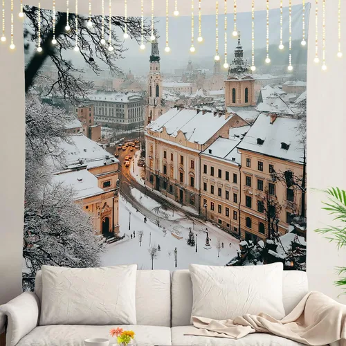 Vista 113 de Shrahala Modern Abstract Artwork Wall Tapestry, Orange Black Beige Wall Hanging Large Tapestry Decoration Polyester Fiber White Hem Around for Dorm