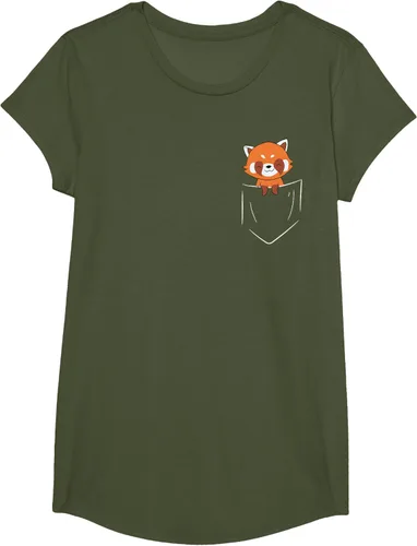 Vista 72 de Funny Red Panda In Pocket - Camiseta con bolsillo, Negro, S