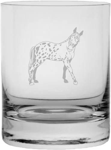 Vista 43 de Abaco Barb - Vaso de whisky con temática de caballo grabado (10.25 onzas)
