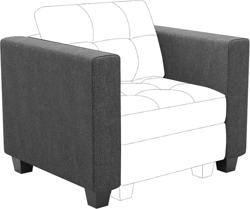Vista 11 de Belffin Sofá modular modular con otomana de almacenamiento, sofá moderno en forma de L de tela con diván para espacios pequeños, azul