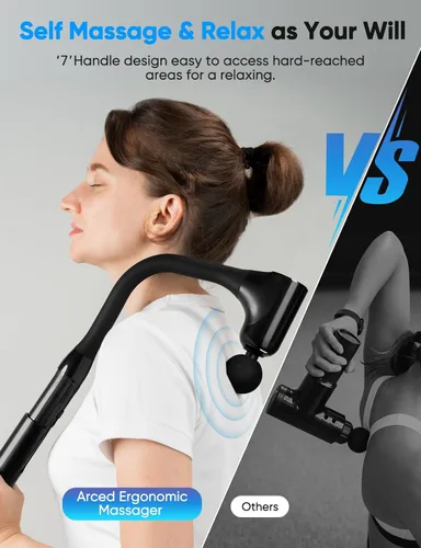Vista 2 de Pistola de masaje de tejido profundo – Masajeador de espalda para aliviar el dolor de tejido profundo con mango extendido, masajeador de percusión
