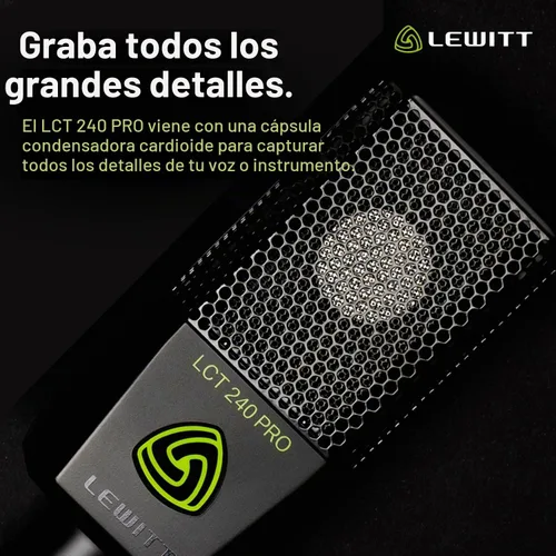 Vista 6 de LEWITT LCT 240 Pro - Micrófono de condensador de diafragma grande Negro