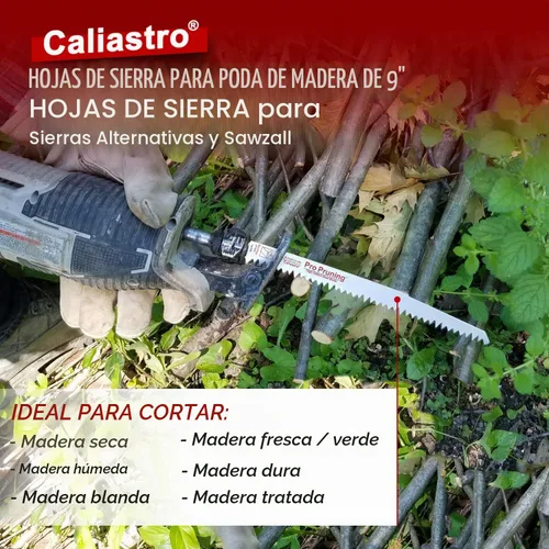 Vista 7 de Hojas de sierra de poda de madera de 9 pulgadas para sierras recíprocas/Sawzall - Paquete de 5 Caliastro