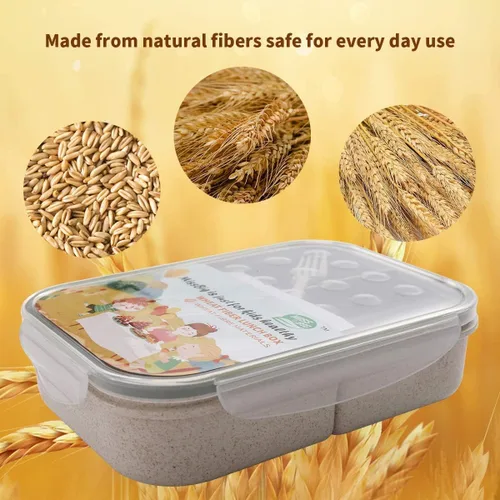 Vista 8 de MISS BIG Caja bento, caja Bento para niños y adultos, lonchera ideal a prueba de fugas para niños, lonchera para niños, sin BPA y sin tintes
