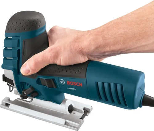 Vista 8 de BOSCH JS470EB - Sierra caladora con agarre de barril con cable, baja vibración de 120 V, velocidad variable de 7 amperios para corte suave de hasta