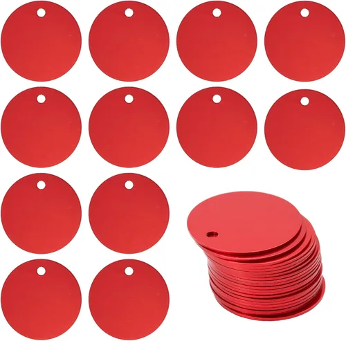 Vista 9 de Etiquetas redondas de aluminio en blanco para estampar espacios en blanco para grabar, paquete de 25 (plata)