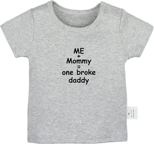 Vista 4 de Pack of 2, Me + Mommy One Broke Daddy & Baby Daddy Baby Announcement Tshirt Newborn Infant Baby T-Shirts Graphic Tee Tops
