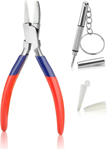 Vista 8 de Kit de reparación de lentes con destornillador y caja de almacenamiento, juego de alicates ópticos para lentes de ojos, alicates de ajuste de gafas