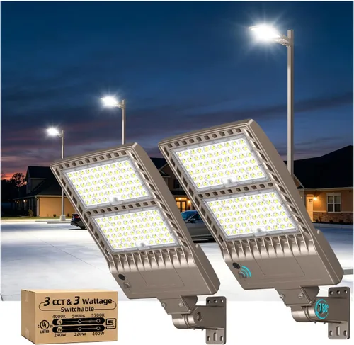 Vista 12 de Soporte de ajuste deslizante de luz de estacionamiento comercial de 320 W Listado UL 48000LM