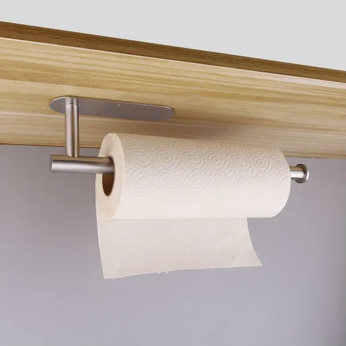 Vista 11 de Toalleros de papel para cocina, soporte adhesivo para toallas de papel debajo del gabinete, montaje en pared para toalla de cocina de 13 pulgadas