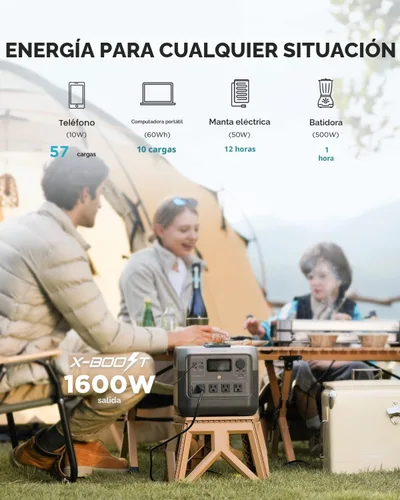 Vista 4 de EF ECOFLOW Estación de energía portátil RIVER 2 Pro, batería LiFePO4 de 768 Wh, carga rápida de 70 minutos, 4 salidas de CA de 800 W