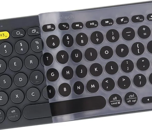 Vista 5 de MUBUY - Funda de teclado para Logitech K380 (silicona ultrafina, para teclado), color negro