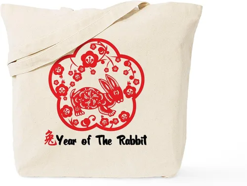 Vista 7 de CafePress Bolso de lona con diseño de año del conejo, Caqui