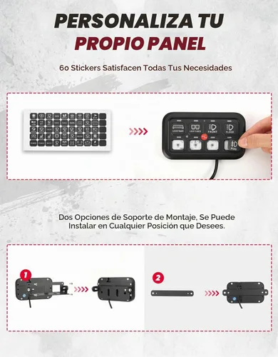 Vista 6 de KEMIMOTO Panel táctil 8Gang, control táctil LED para automóviles, UTV