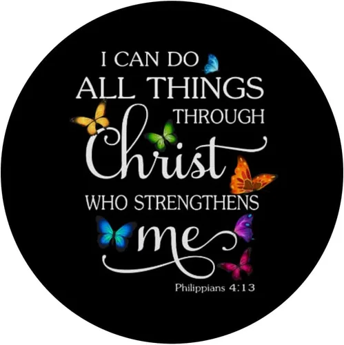 Vista 3 de I Can Do All Things Through Christ Butterfly Art - PopSockets religiosos intercambiables PopGrip