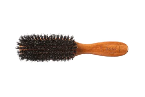 Vista 2 de Bass Brushes Cepillo de madera de jabalí semiovalado, 1 EA
