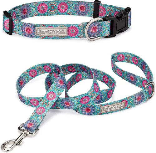 Vista 29 de Lucky Love Dog - Collar para perras pequeñas, diseño Blackbird de estampado alegre con flores de primavera y verano, talla XS Collar Blackbird