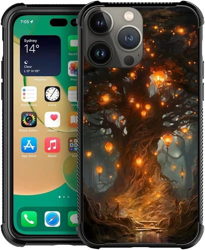 Vista 11 de CARLOCA Funda compatible con iPhone 15, increíble patrón de luz espacial nebulosa para niñas y niños, ultra protección, a prueba de golpes