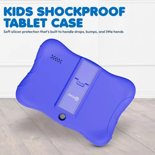 Vista 8 de Contixo Tablet Android Kids de 7" de 32 GB, incluye más de 50 libros de cuentos y calcomanías de Disney (valor de $200), funda protectora