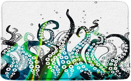 Vista 9 de Octopus Tentacles - Juego de 3 alfombrillas de baño, tentáculos náuticos Kraken coloridos animales marinos submarinos, vida marina subacuática