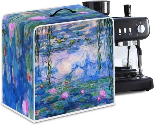 Vista 25 de DISNIMO Cubierta antipolvo para cafetera de mariposa azul, fundas para máquina de hacer café de cocina con mango superior, cubierta