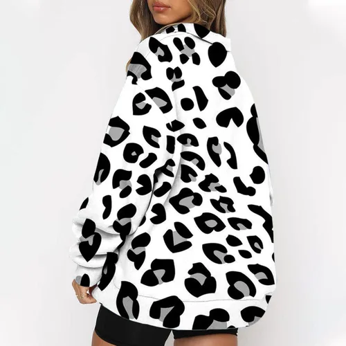 Vista 2 de Womens Zip Up Sweatshirt Oversized Tie Dye Pullover Plus Size Lapel Tunic Shirts Comfy Fashion Tops Fall Clothes