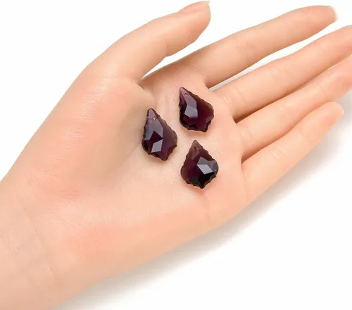Vista 2 de 20pcs checa facetado cristal barroco lámpara colgante gota perlas Suncatcher 0.866 in febrero amatista púrpura piedra natal