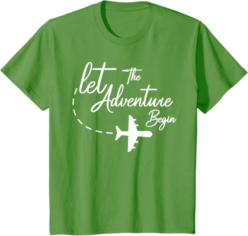 Vista 85 de Let The Adventure Begin - Camiseta inspiradora en modo de viaje en avión, Negro, S