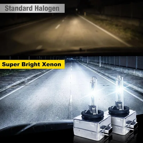 Vista 3 de Bombillas HID D1S D1R de 35 W súper brillantes de fábrica de xenón para faros delanteros 66140, reemplazo directo Plug-N-Play, 10000 K, azul 10000K