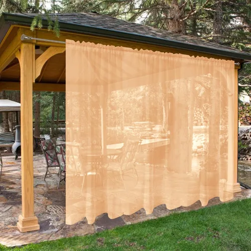 Vista 51 de SpaceDresser - Cortinas transparentes impermeables para exterior para patio - 2 paneles con bolsillo para barra, cortinas de gasa transparentes