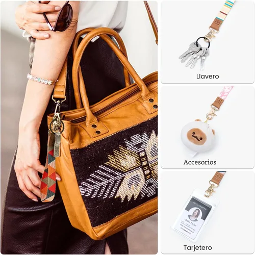 Vista 5 de MNGARISTA Keychain Wristlet Key Chains Women Cute Keychain Wallet Key Chain Triángulo geométrico.