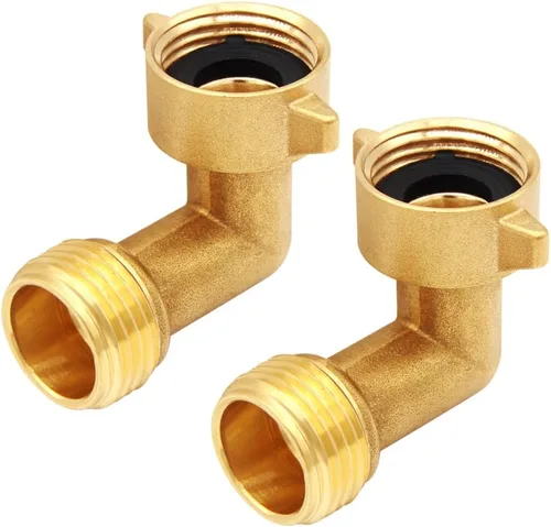 Vista 8 de Uenede Latón 3/4 "GHT 45 grados codo giratorio manguera de jardín conector, 2PCS Adaptador de manguera de jardín de rosca hembra a macho Cambiar