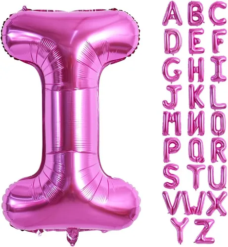 Vista 14 de TONIFUL Globos grandes de 40 pulgadas de color rojo rosa con letras B, globos gigantes de letras del alfabeto, globos grandes de Mylar