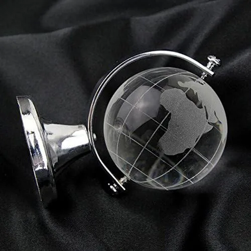 Vista 6 de 2.756x1.772 in Mini Globo Mundial de Cristal Cristal Pisapapeles Claro Escritorio Oficina Decoración del Hogar Recuerdo de Boda Artesanías Adornos