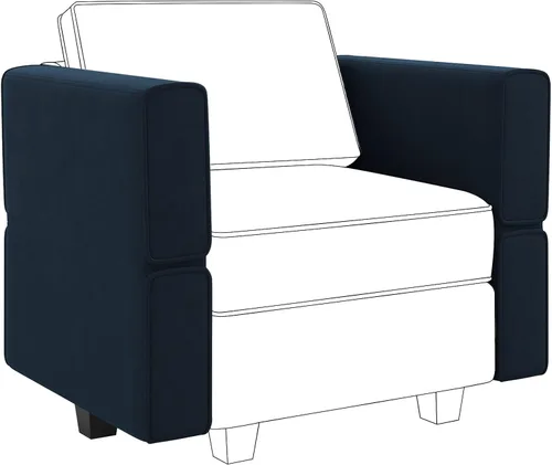 Vista 40 de Belffin - Sofá modular de terciopelo con asientos de almacenamiento, sofá de 3 plazas para sala de estar, color negro