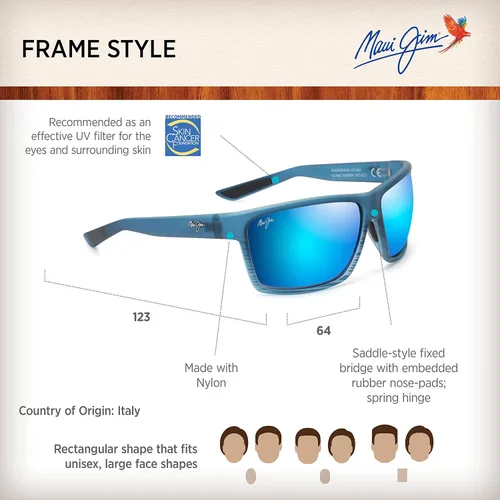 Vista 6 de Maui Jim Mens and Womens Alenuihaha Polarized Wrap Sunglasses