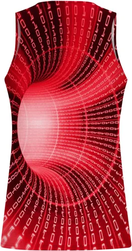 Vista 4 de Chaleco sin Mangas Estampado túnel 3D Cuello Redondo Sin Mangas Túnica Camisola Verano Deporte Camisetas activas