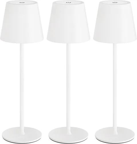 Vista 8 de uuffoo Paquete de 2 lámparas de mesa inalámbricas recargables de 5000 mAh, luces a pilas, control táctil, lámparas de escritorio portátiles LED de 3
