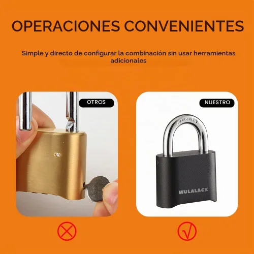 Vista 5 de WULALACK - Candado de combinación para exteriores, candados resistentes a la intemperie con código, combinación de candado reajustable
